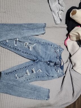 SO Light Blue Distressed Boyfriend Jeans